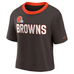 Women's High Hip Fashion Cropped Top - Cleveland Browns Tops