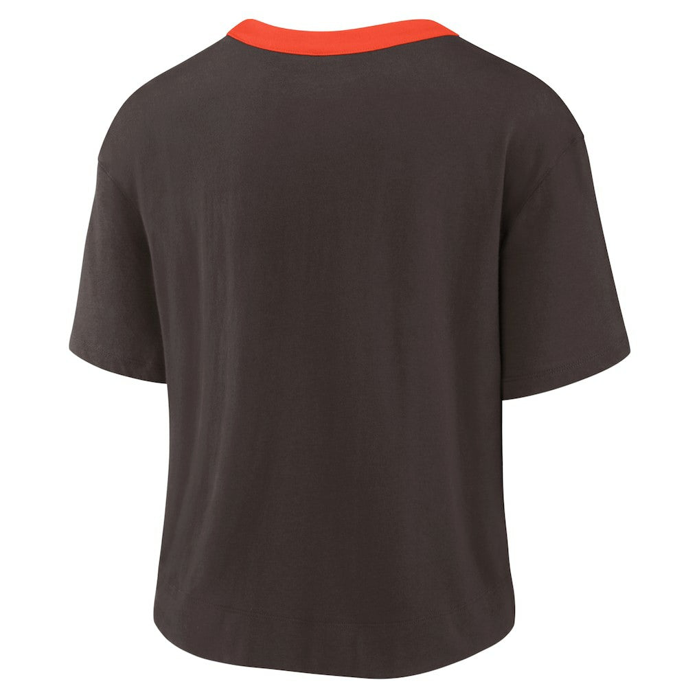Women's High Hip Fashion Cropped Top - Cleveland Browns Tops