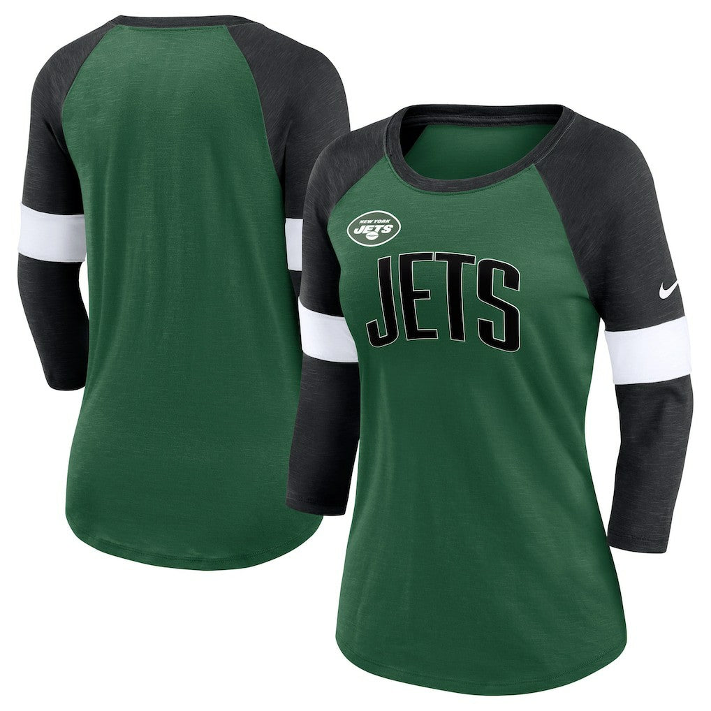 Women's Football Pride Raglan 3/4-Sleeve T-Shirt - New York Jets T-shirts