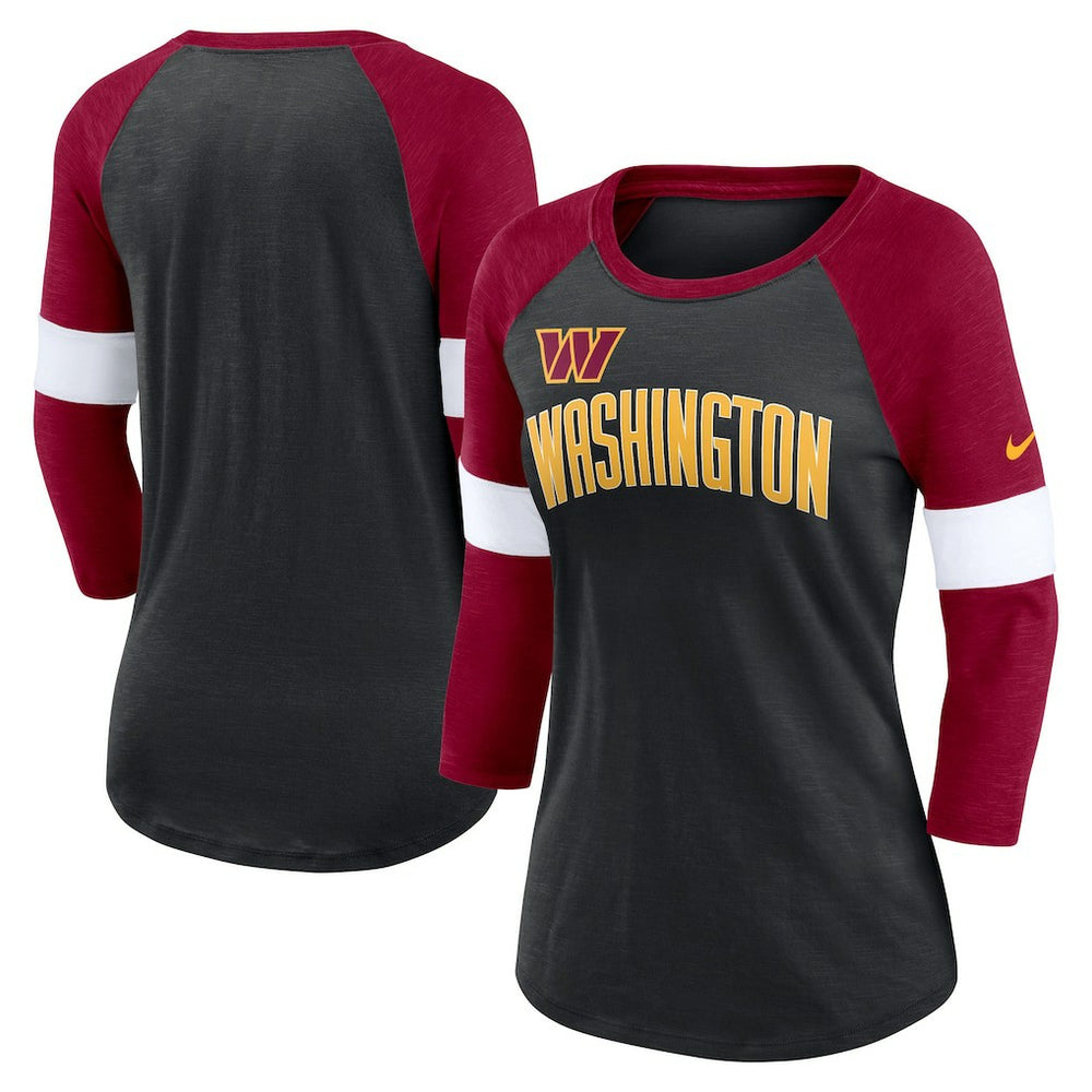 Women's Football Pride Raglan 3/4-Sleeve T-Shirt - Washington Commanders T-shirts