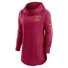 Women's Minimal Statement Lightweight Raglan Funnel Neck Pullover Hoodie - Washington Commanders Hoodies