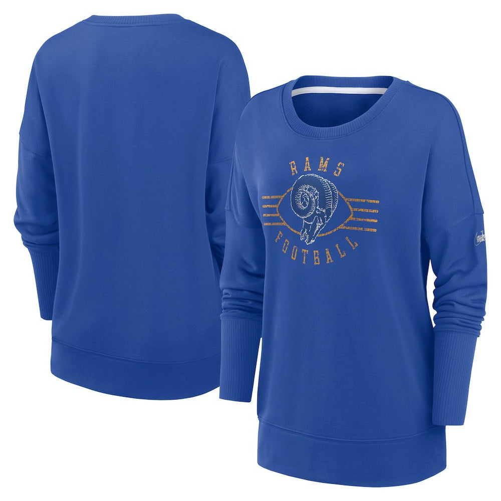 Women's Rewind Playback Icon Performance Pullover Sweatshirt - Los Angeles Rams Pullover