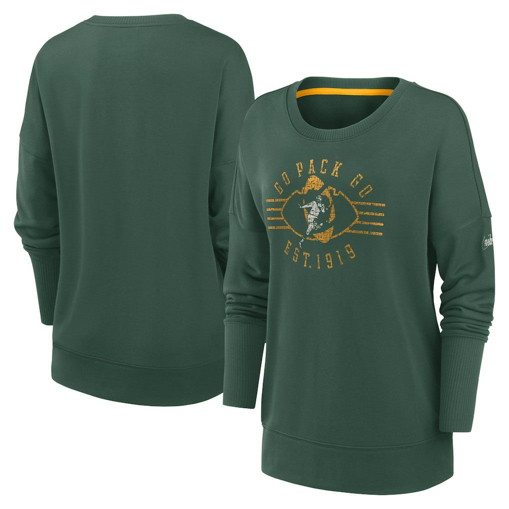 Women's Rewind Playback Icon Performance Pullover Sweatshirt - Green Bay Packers Pullover