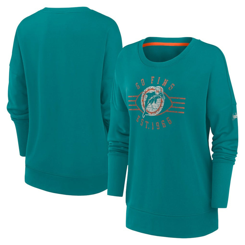 Women's Rewind Playback Icon Performance Pullover Sweatshirt - Miami Dolphins Pullover