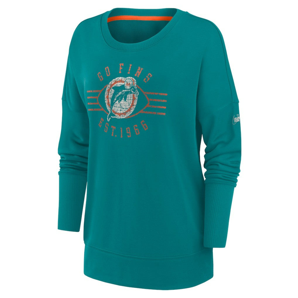 Women's Rewind Playback Icon Performance Pullover Sweatshirt - Miami Dolphins Pullover