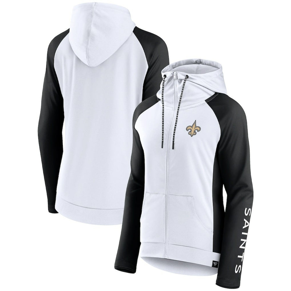 Women's End Around Lightweight Raglan Full-Zip Hoodie Jacket - New Orleans Saints Hoodies