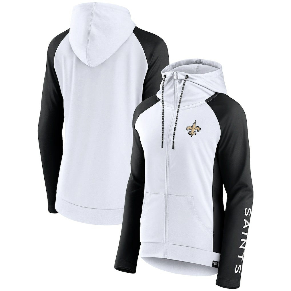 Women's End Around Lightweight Raglan Full-Zip Hoodie Jacket - New Orleans Saints Hoodies