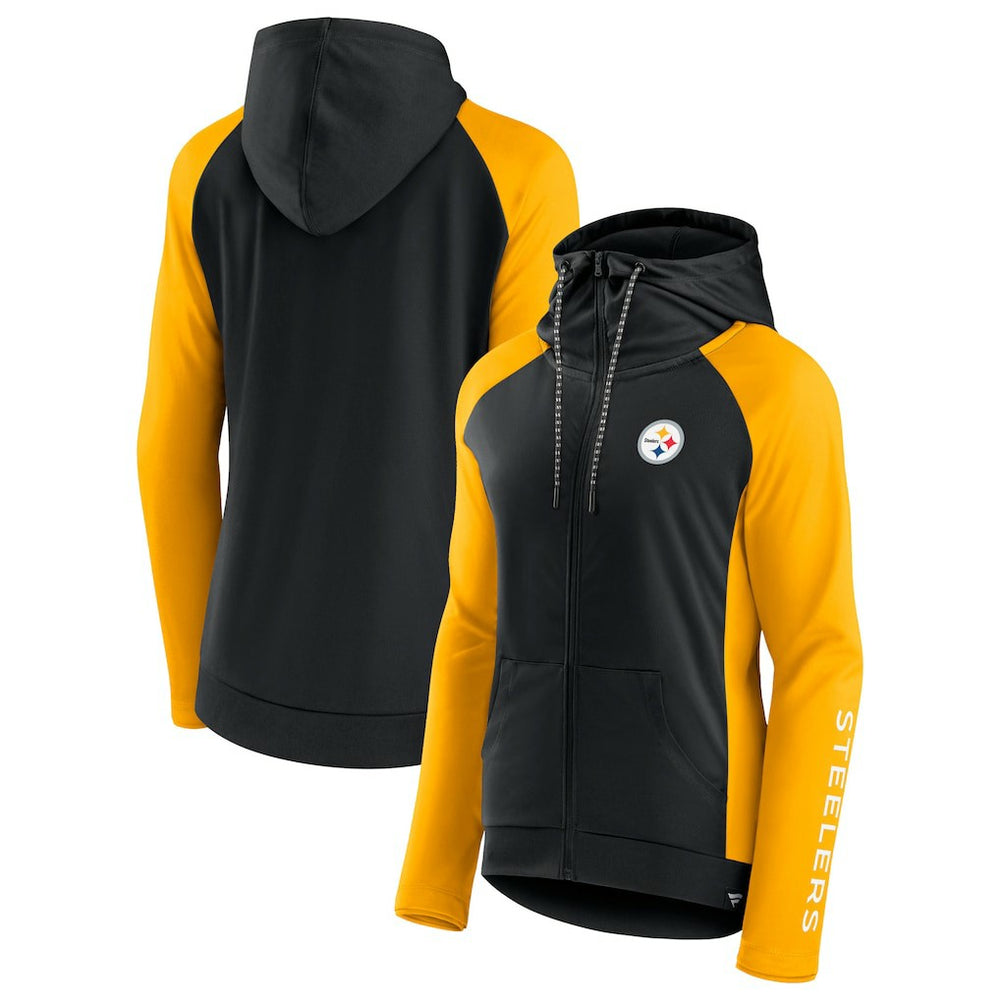 Women's End Around Lightweight Raglan Full-Zip Hoodie Jacket - Pittsburgh Steelers Hoodies