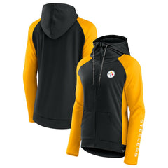 Women's End Around Lightweight Raglan Full-Zip Hoodie Jacket - Pittsburgh Steelers Hoodies