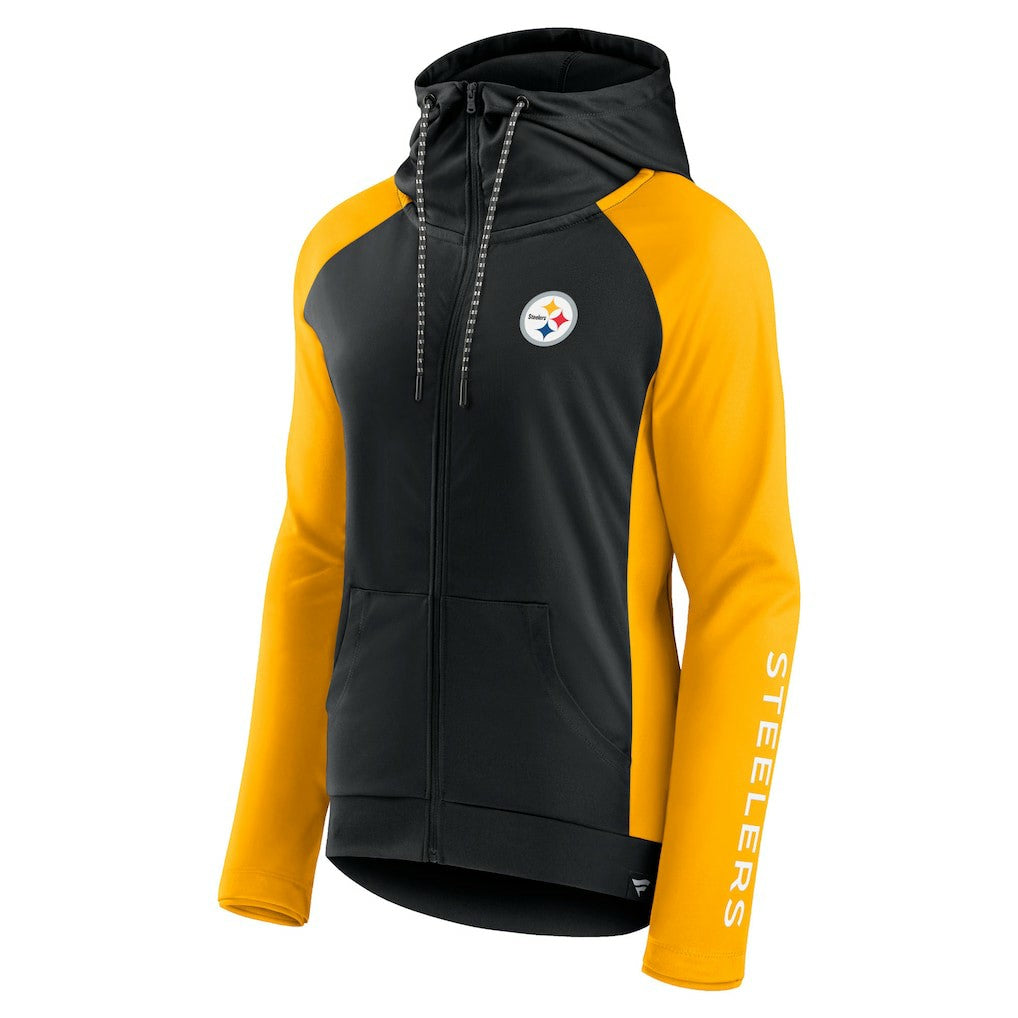 Women's End Around Lightweight Raglan Full-Zip Hoodie Jacket - Pittsburgh Steelers Hoodies