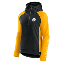 Women's End Around Lightweight Raglan Full-Zip Hoodie Jacket - Pittsburgh Steelers Hoodies