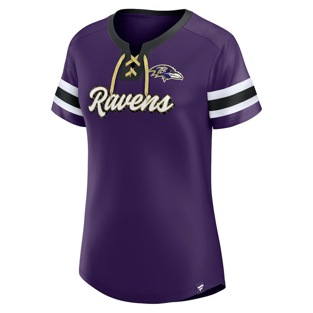 Women's Original State Lace-Up T-Shirt - Baltimore Ravens T-shirts