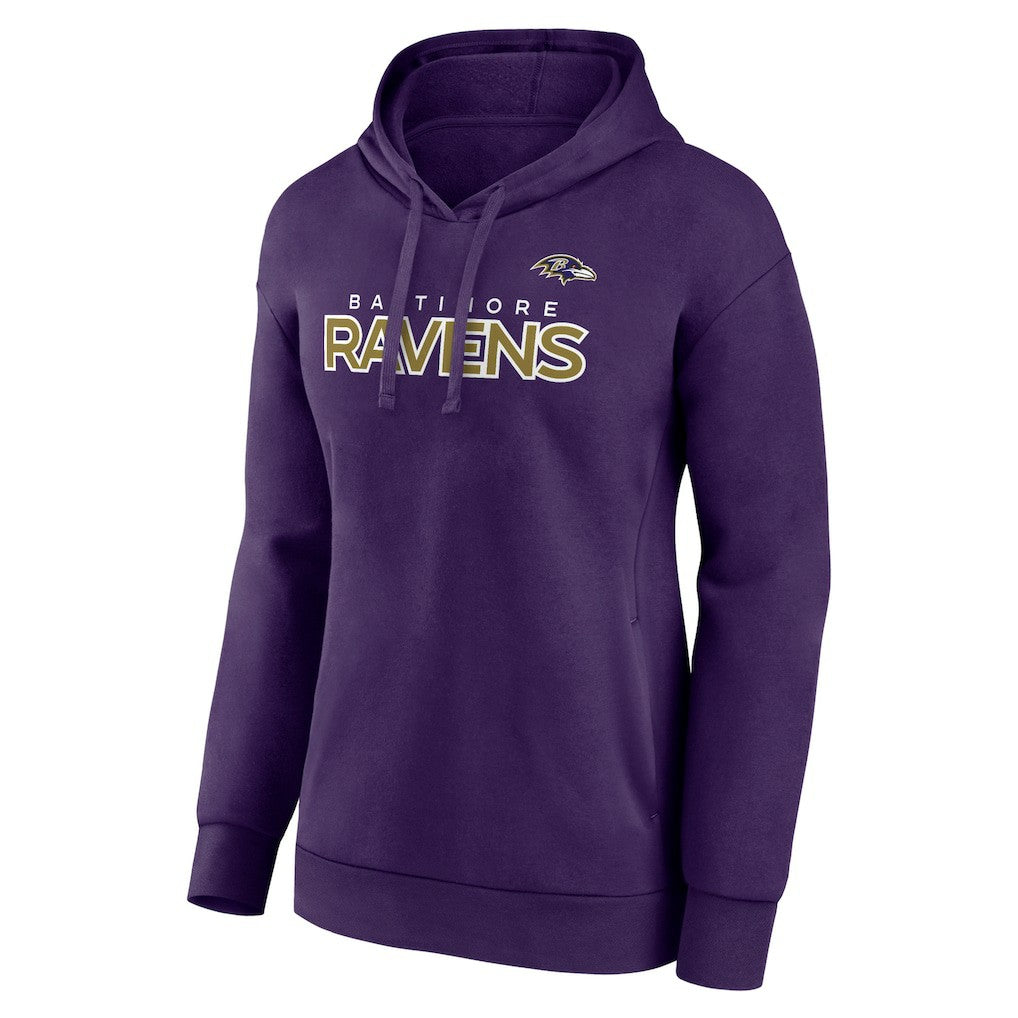 Women's Iconic Cotton Fleece Checklist Pullover Hoodie - Baltimore Ravens Hoodies