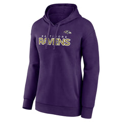 Women's Iconic Cotton Fleece Checklist Pullover Hoodie - Baltimore Ravens Hoodies