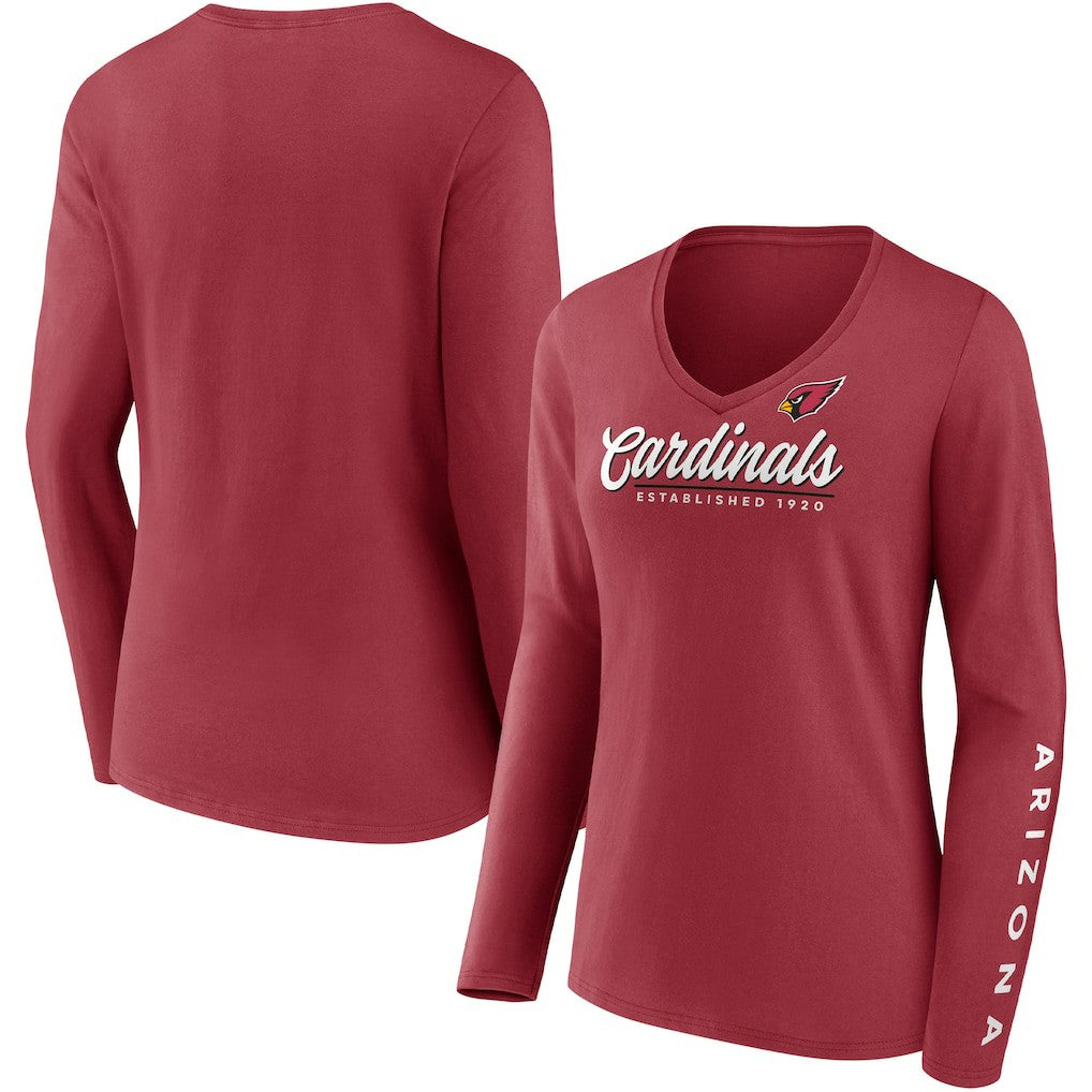 Women's Drive Forward V-Neck Long Sleeve T-Shirt - Arizona Cardinals T-shirts