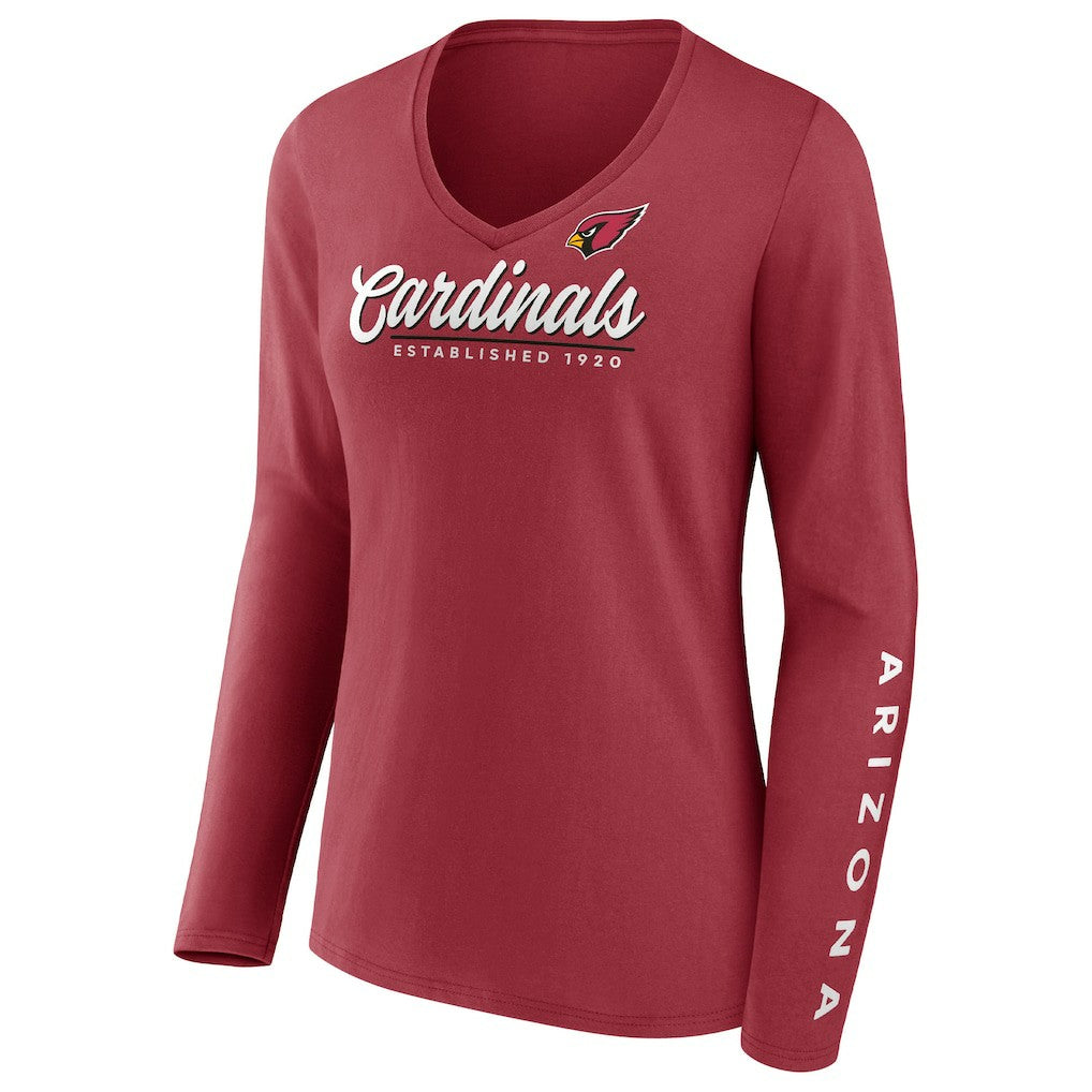 Women's Drive Forward V-Neck Long Sleeve T-Shirt - Arizona Cardinals T-shirts