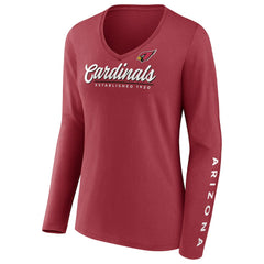 Women's Drive Forward V-Neck Long Sleeve T-Shirt - Arizona Cardinals T-shirts