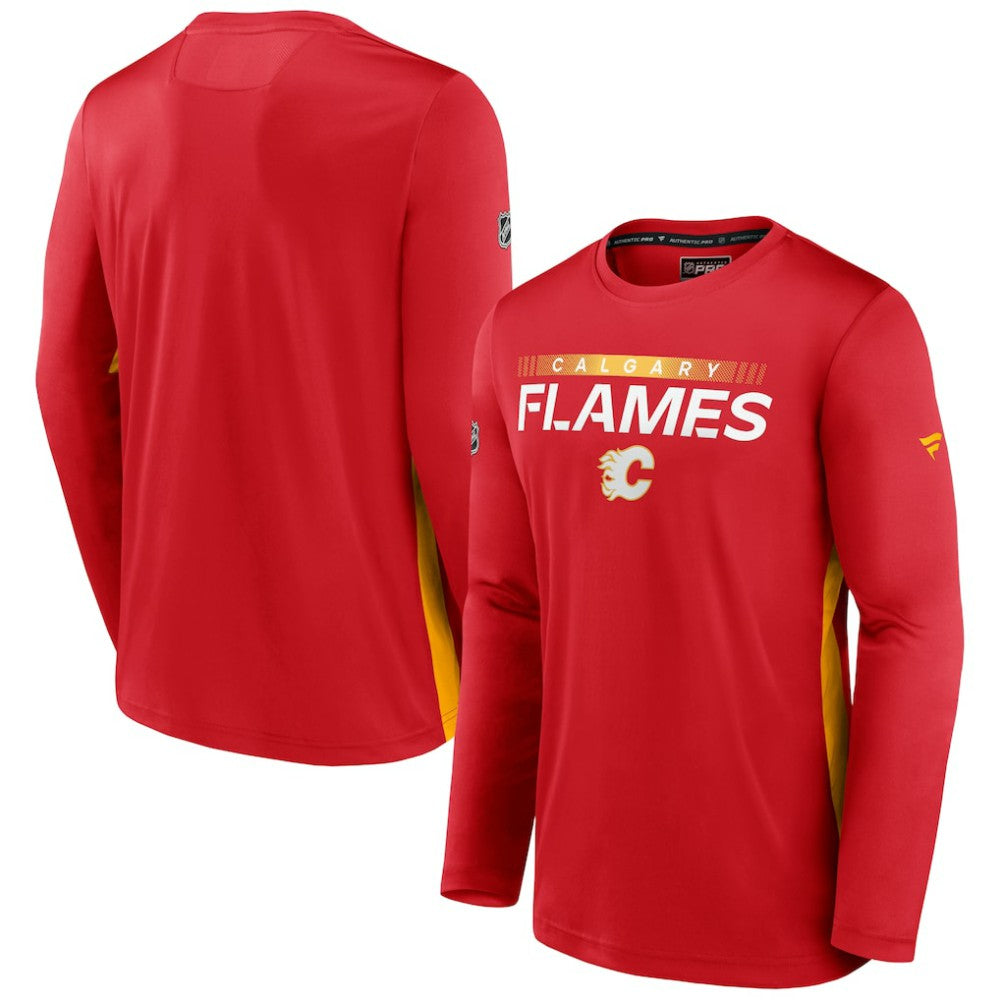 NHL Calgary Flames Fanatics Authentic Pro Rink Performance Long Sleeve T-Shirt