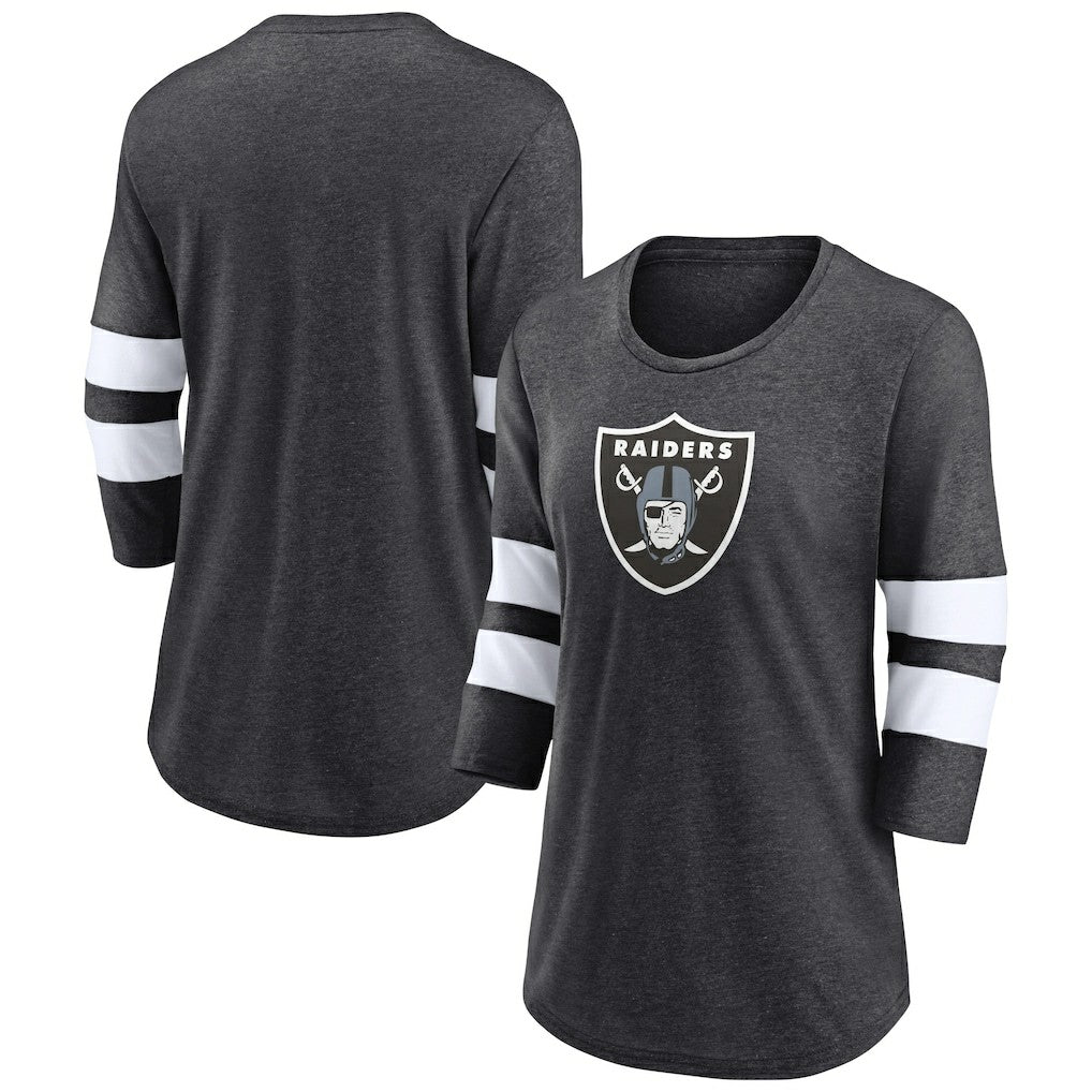Women's Primary Logo 3/4 Sleeve Scoop Neck T-Shirt - Las Vegas Raiders T-shirts