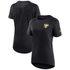 NHL Pittsburgh Penguins Fanatics Women's Authentic Pro Rink Raglan Tech T-Shirt