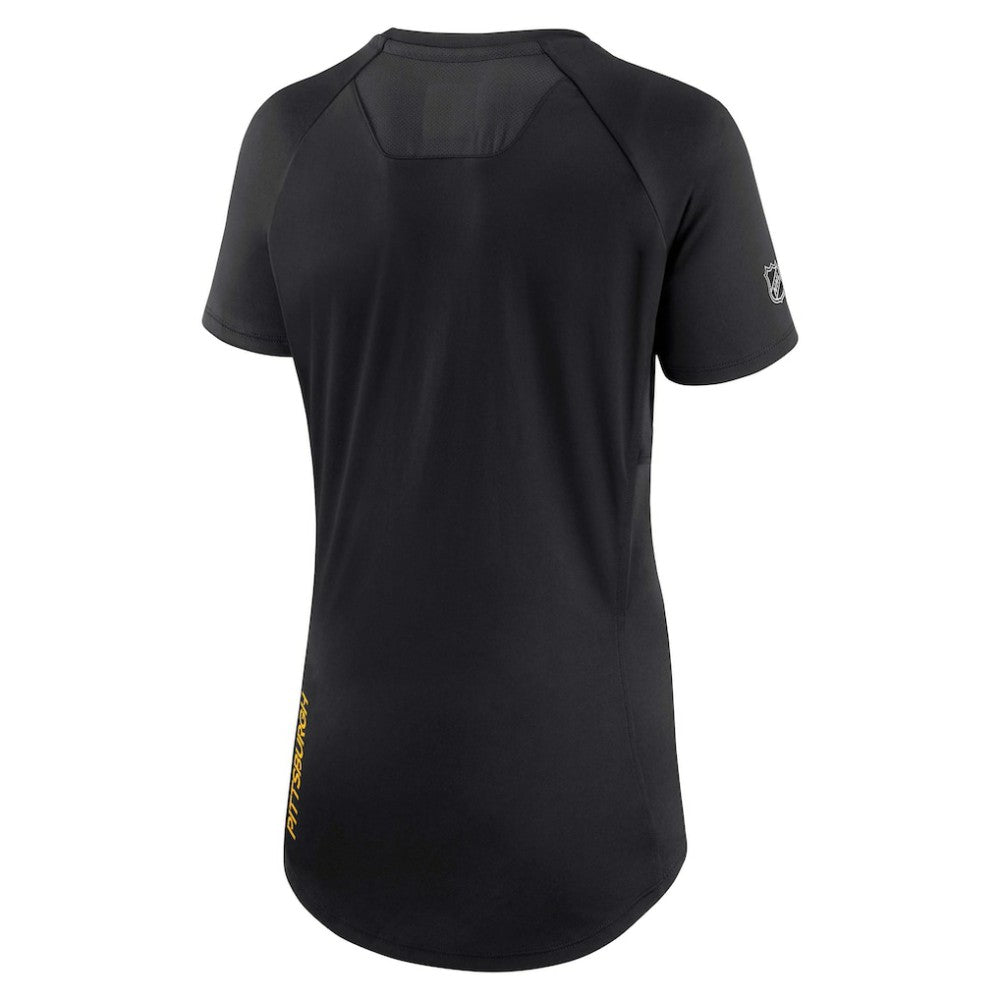 NHL Pittsburgh Penguins Fanatics Women's Authentic Pro Rink Raglan Tech T-Shirt