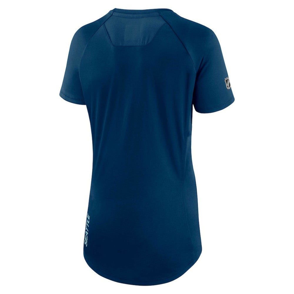 NHL Seattle Kraken Fanatics Women's Authentic Pro Rink Raglan Tech T-Shirt