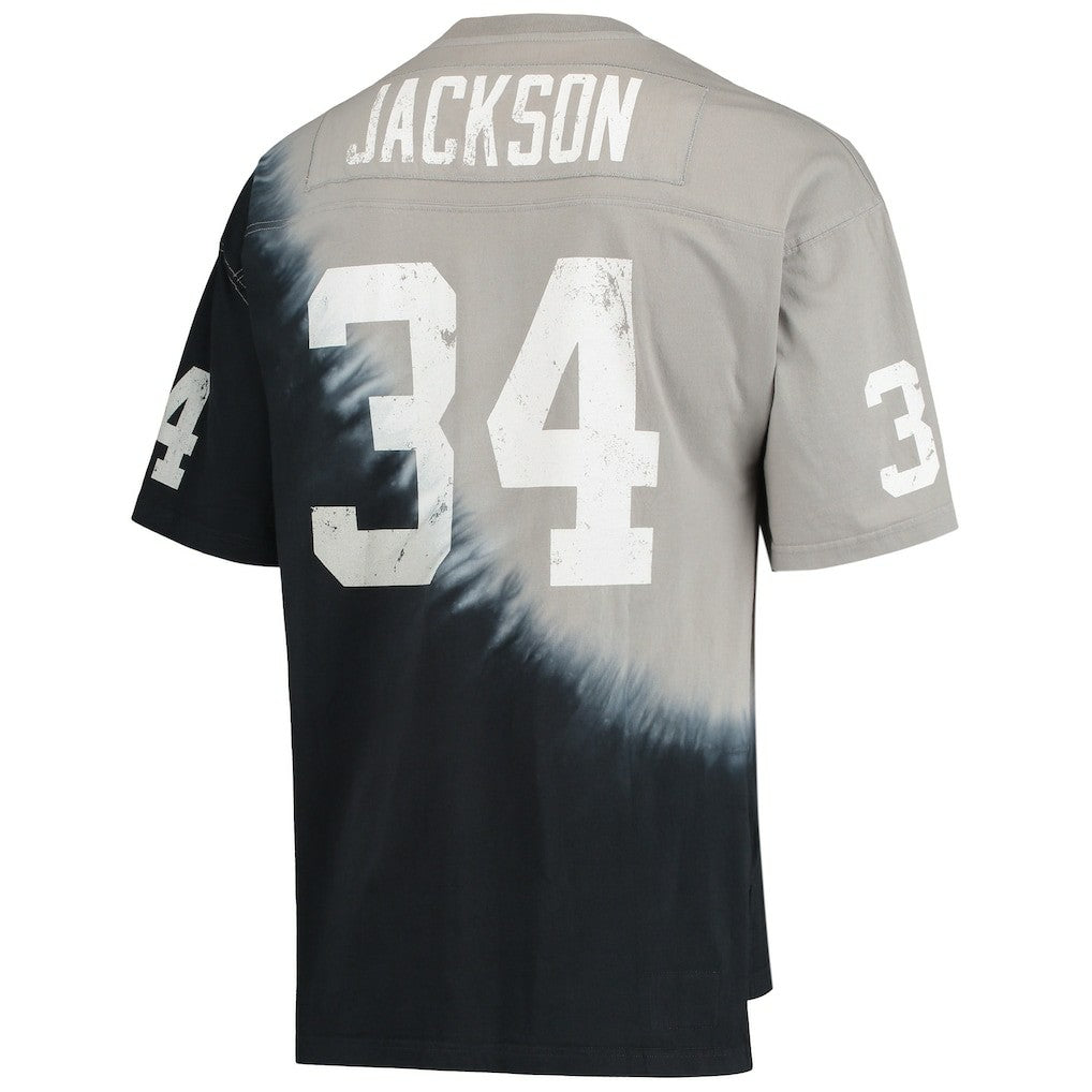 Bo Jackson  Retired Player Name & Number Diagonal Tie-Dye V-Neck T-Shirt - Las Vegas Raiders T-shirts