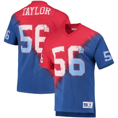 Lawrence Taylor  Retired Player Name & Number Diagonal Tie-Dye V-Neck T-Shirt - New York Giants T-shirts