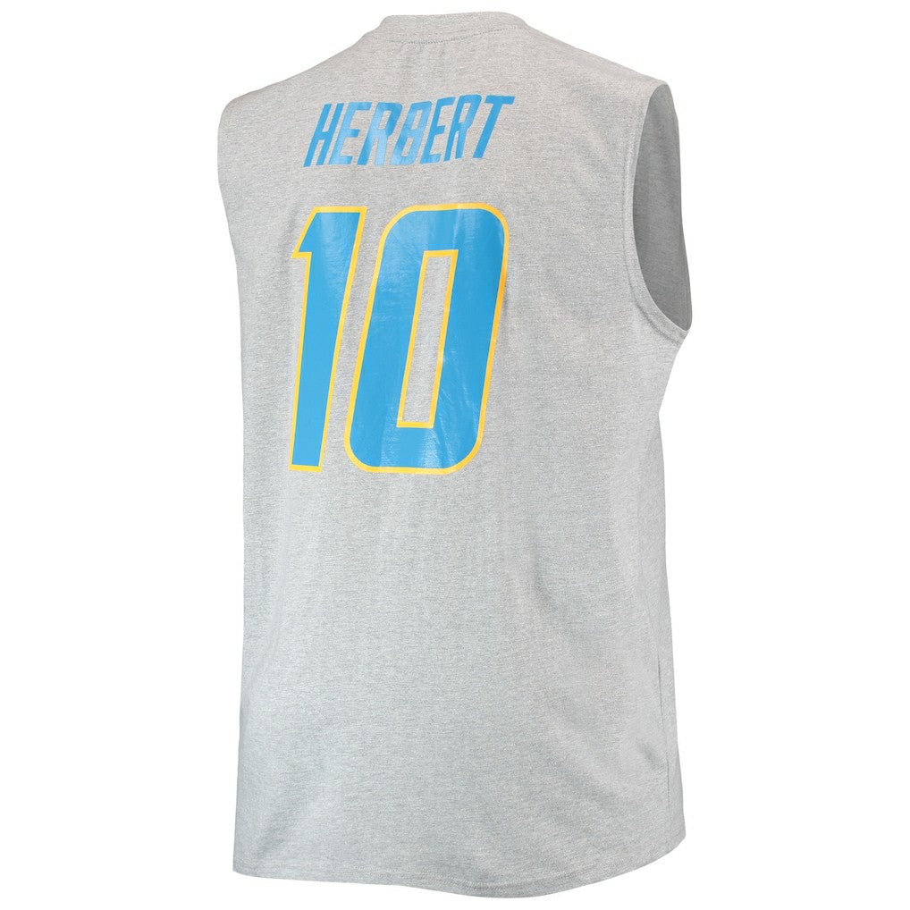 Justin Herbert  Big & Tall Player Name & Number Muscle Tank Top - Los Angeles Chargers Tops