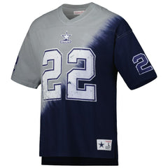 Emmitt Smith  Retired Player Name & Number Diagonal Tie-Dye V-Neck T-Shirt - Dallas Cowboys T-shirts