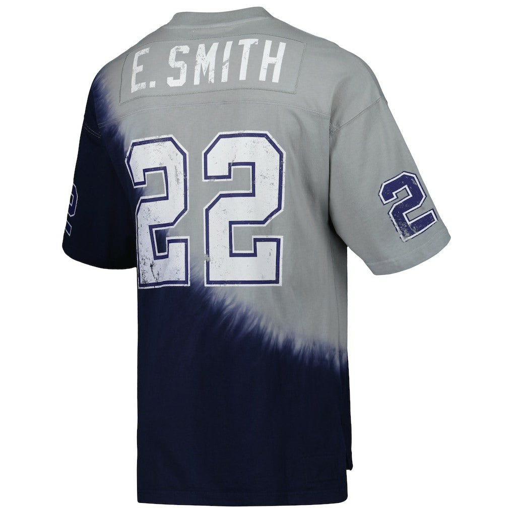 Emmitt Smith  Retired Player Name & Number Diagonal Tie-Dye V-Neck T-Shirt - Dallas Cowboys T-shirts