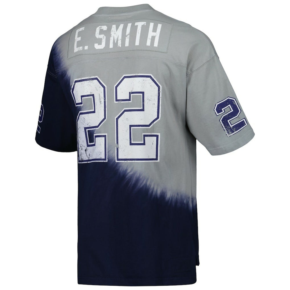 Emmitt Smith  Retired Player Name & Number Diagonal Tie-Dye V-Neck T-Shirt - Dallas Cowboys T-shirts