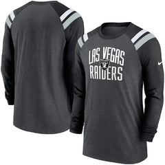 Tri-Blend Raglan Athletic Long Sleeve Fashion T-Shirt - Las Vegas Raiders T-shirts