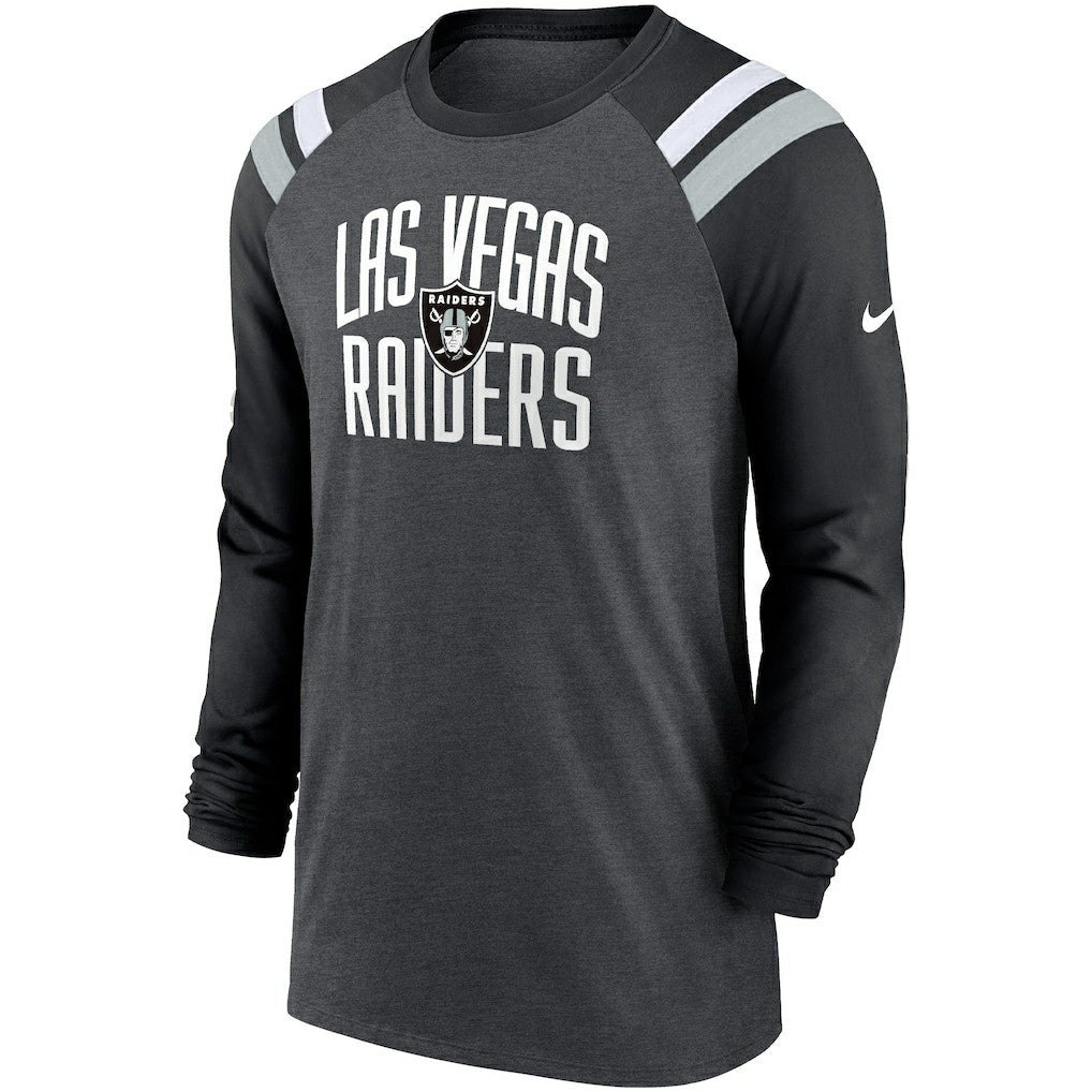 Tri-Blend Raglan Athletic Long Sleeve Fashion T-Shirt - Las Vegas Raiders T-shirts