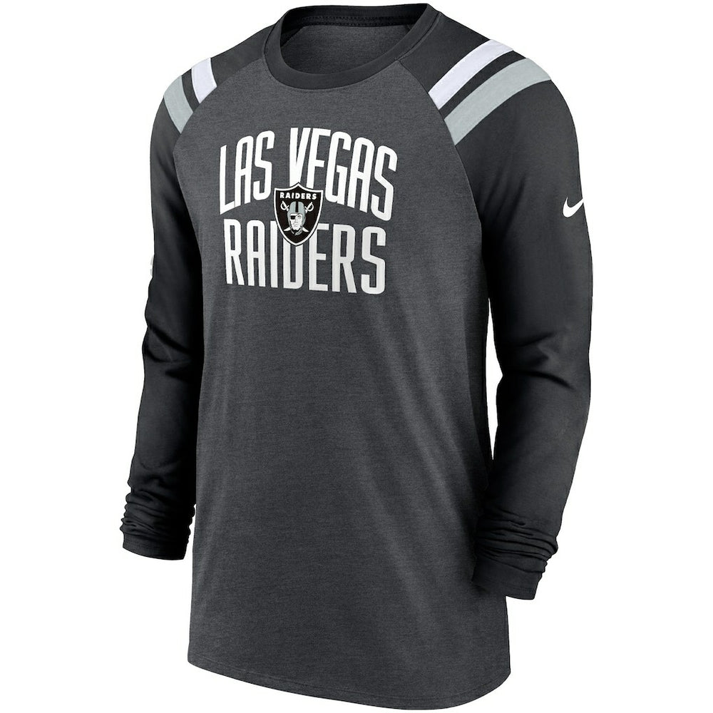 Tri-Blend Raglan Athletic Long Sleeve Fashion T-Shirt - Las Vegas Raiders T-shirts