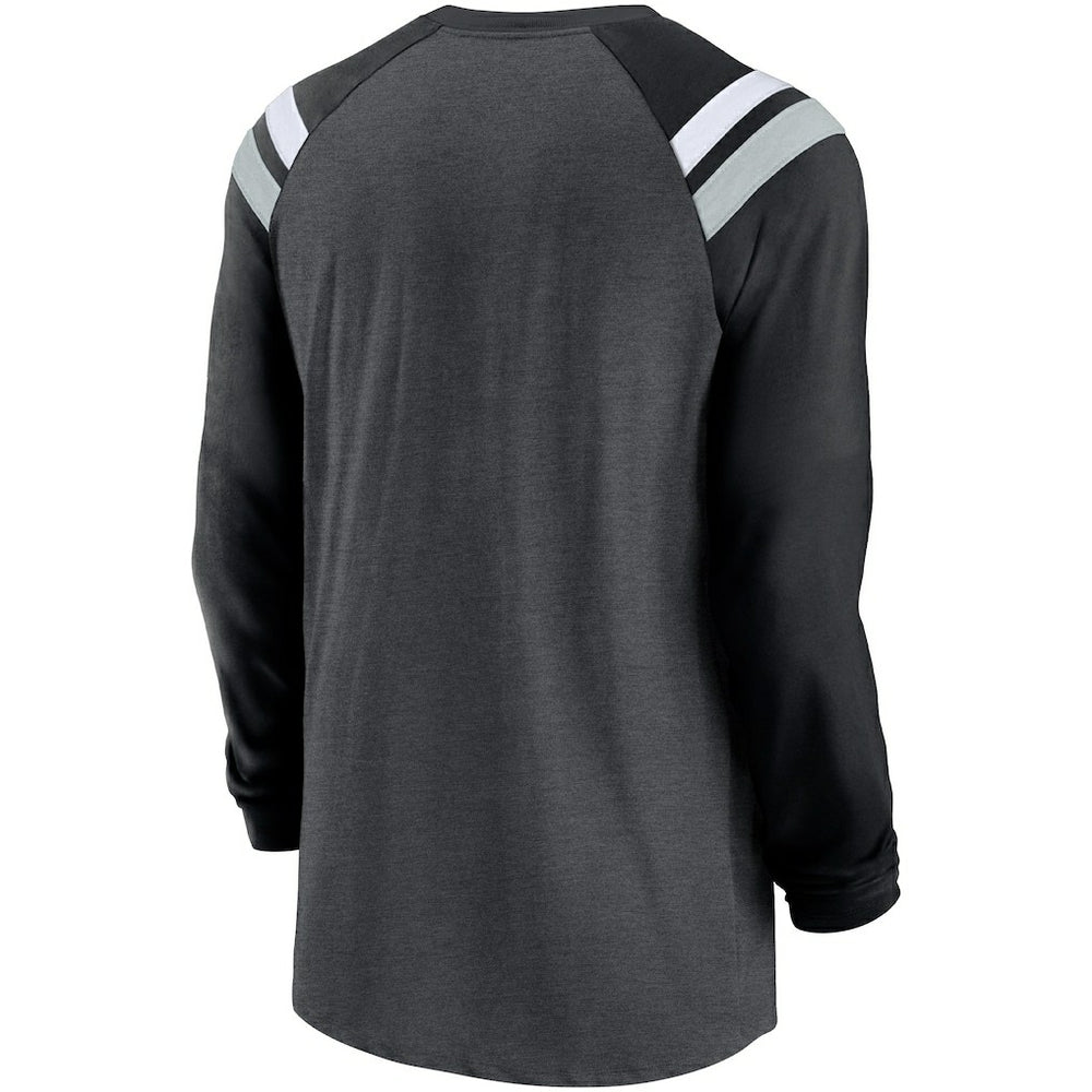 Tri-Blend Raglan Athletic Long Sleeve Fashion T-Shirt - Las Vegas Raiders T-shirts