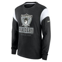 Oakland Raiders Rewind Playback Helmet Long Sleeve T-Shirt - Las Vegas Raiders T-shirts