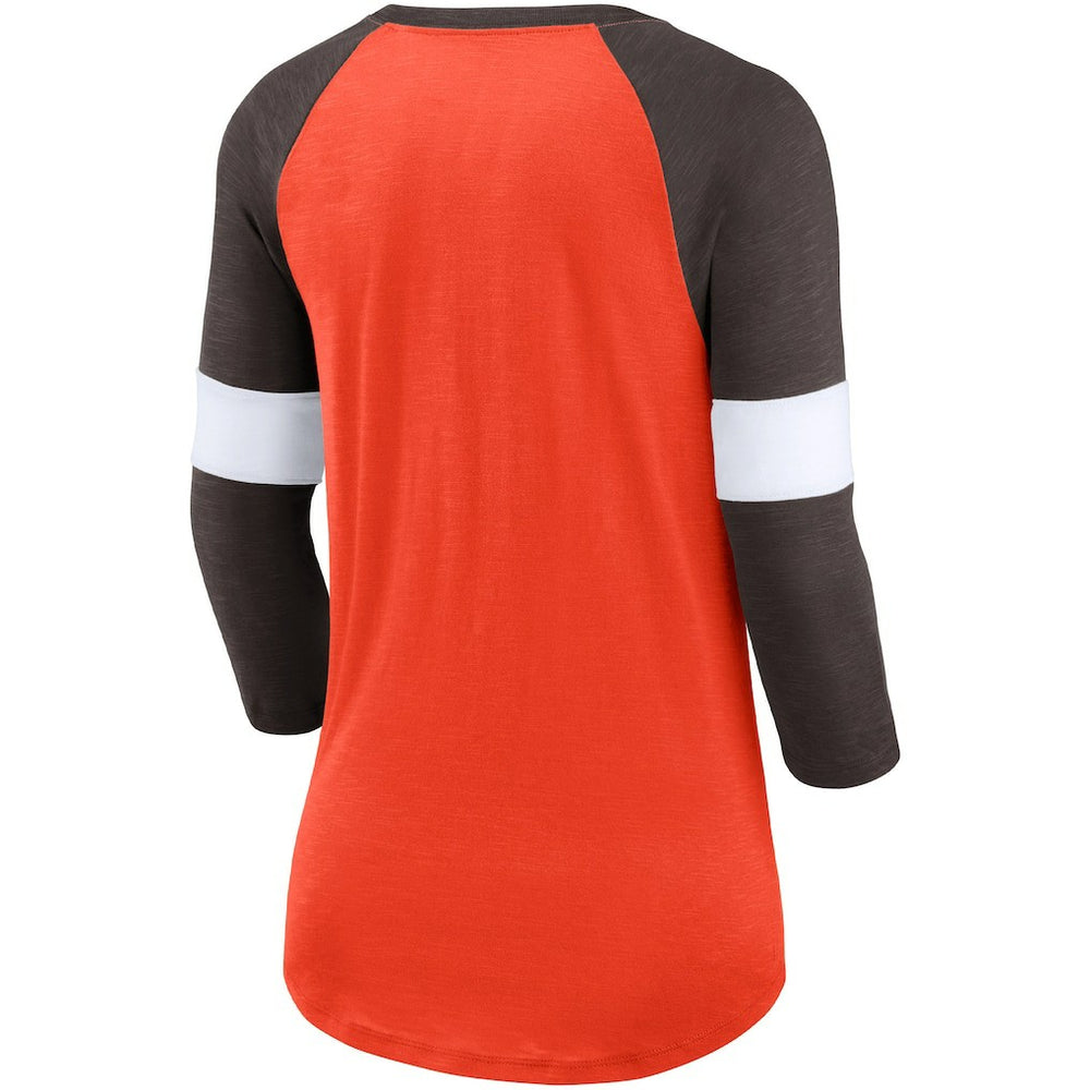 Women's Football Pride Slub 3/4 Raglan Sleeve T-Shirt - Cleveland Browns T-shirts