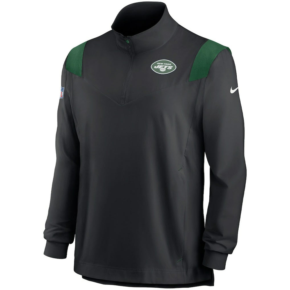 Sideline Coach Chevron Lockup Quarter-Zip Long Sleeve Top - New York Jets Tops