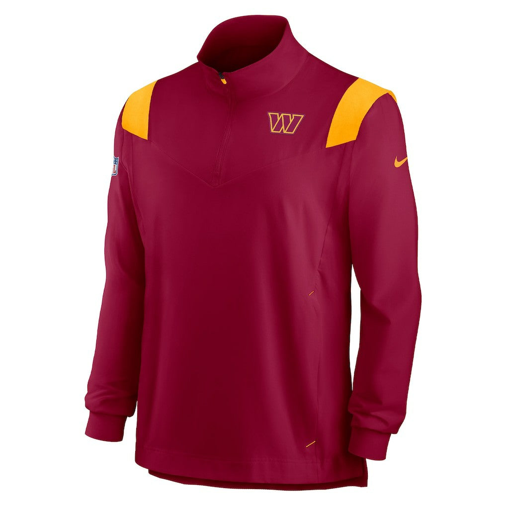 Sideline Coach Chevron Lockup Quarter-Zip Long Sleeve Top - Washington Commanders Tops