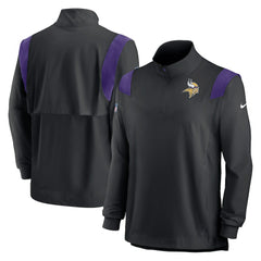 Sideline Coach Chevron Lockup Quarter-Zip Long Sleeve Top - Minnesota Vikings Tops