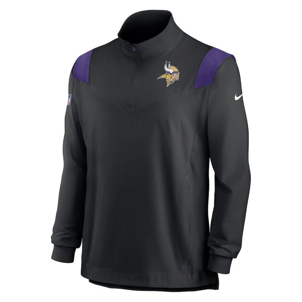 Sideline Coach Chevron Lockup Quarter-Zip Long Sleeve Top - Minnesota Vikings Tops