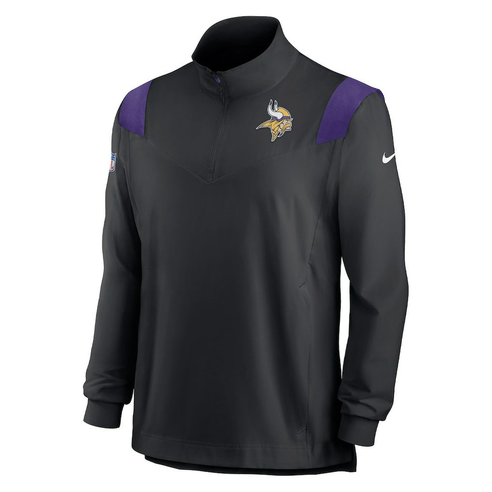 Sideline Coach Chevron Lockup Quarter-Zip Long Sleeve Top - Minnesota Vikings Tops
