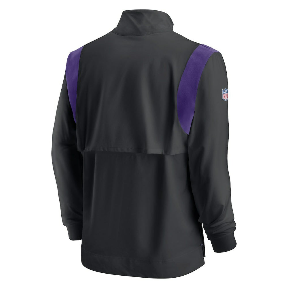 Sideline Coach Chevron Lockup Quarter-Zip Long Sleeve Top - Minnesota Vikings Tops