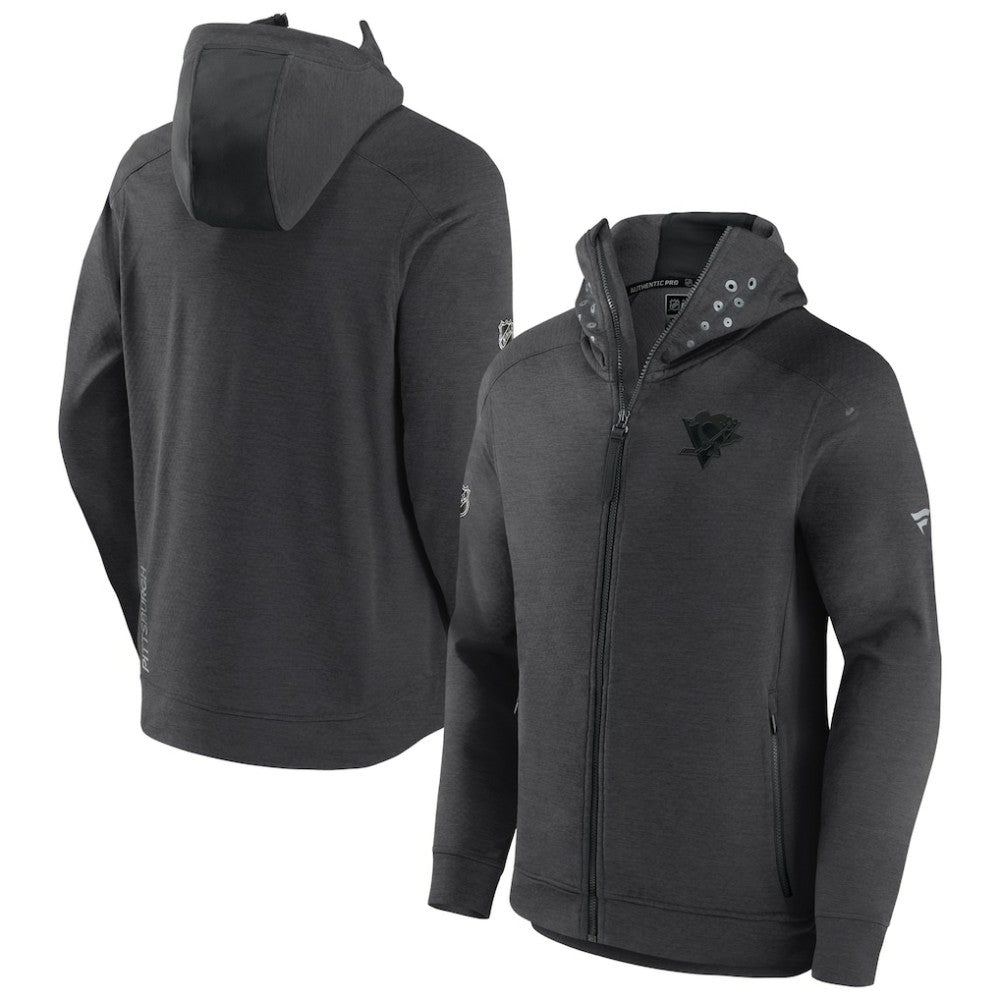 NHL Pittsburgh Penguins Fanatics Authentic Pro Road Tech Lightweight Full-Zip Hoodie Jacket