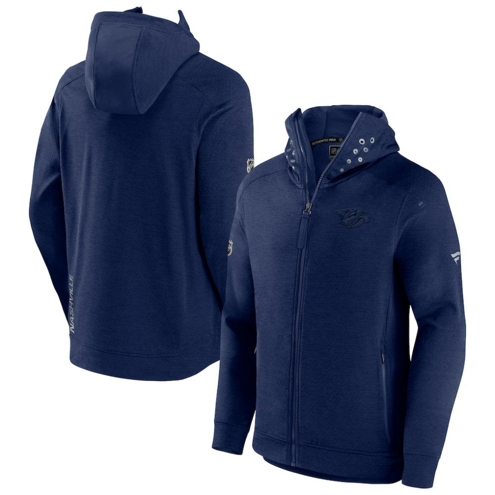 NHL Nashville Predators Fanatics Authentic Pro Road Tech Lightweight Full-Zip Hoodie Jacket