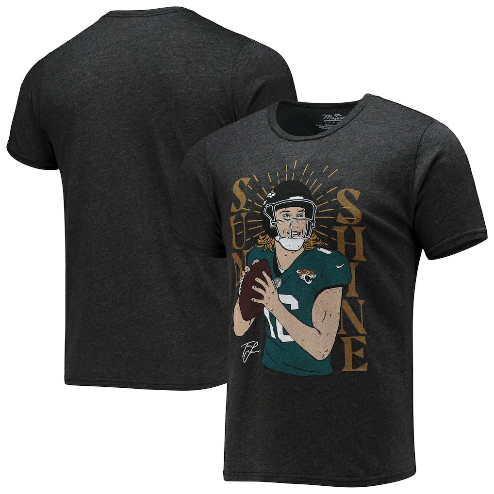 Trevor Lawrence  Majestic Threads Tri-Blend Player Graphic T-Shirt - Jacksonville Jaguars T-shirts