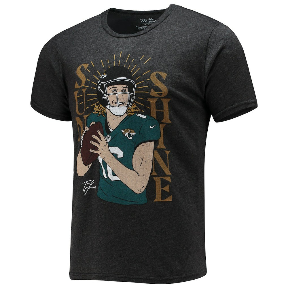 Trevor Lawrence  Majestic Threads Tri-Blend Player Graphic T-Shirt - Jacksonville Jaguars T-shirts