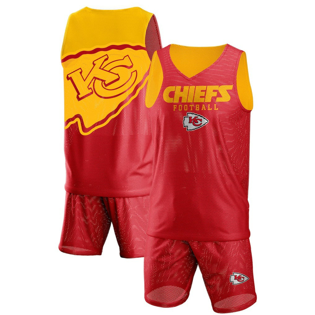 FOCO Colorblock Mesh V-Neck & Shorts Set - Kansas City Chiefs Shorts
