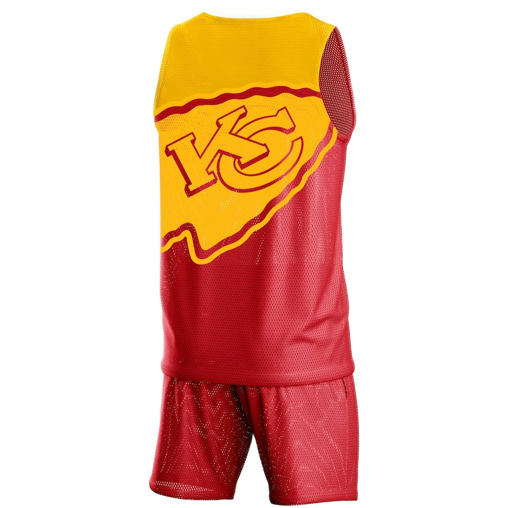 FOCO Colorblock Mesh V-Neck & Shorts Set - Kansas City Chiefs Shorts